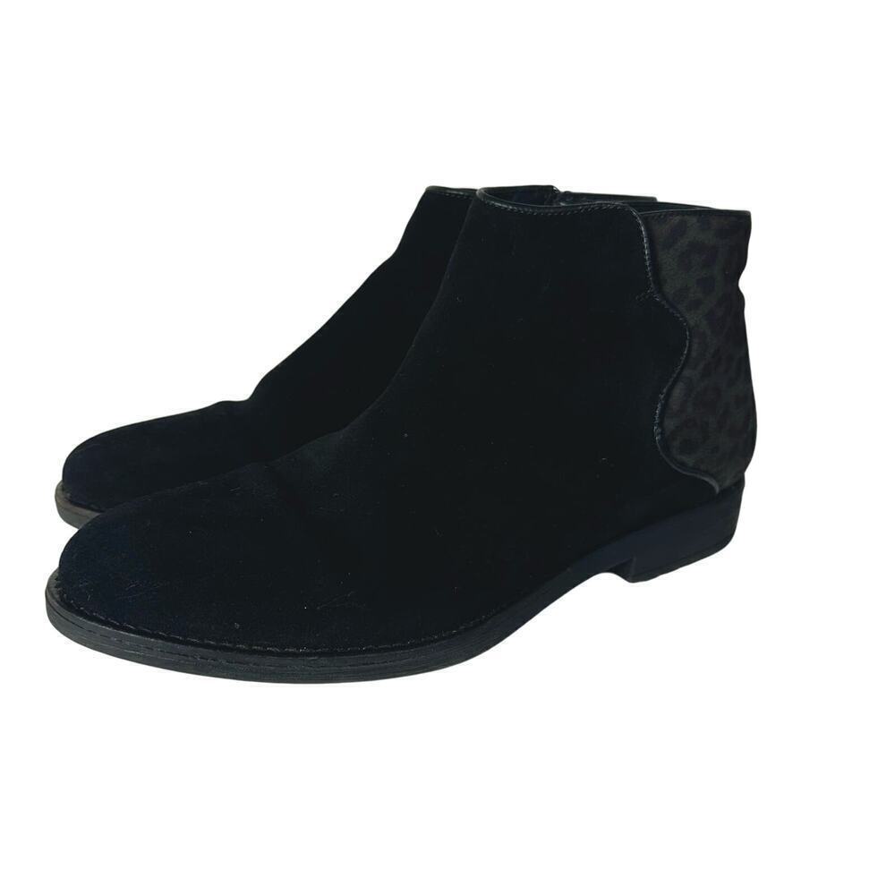 Bos & Co Booties Black Rural Leather Suede Waterproof Animal Leopard 40 9.5